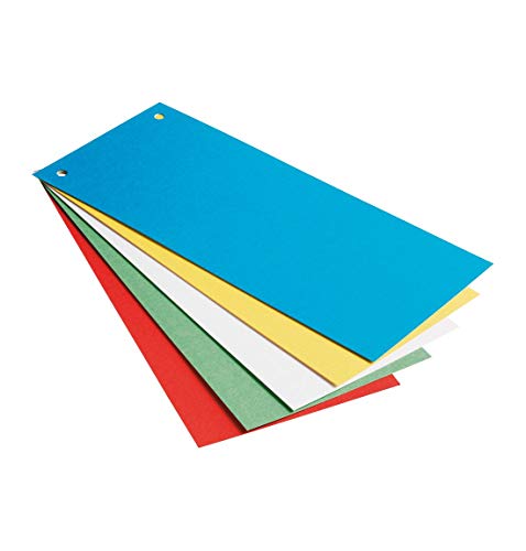 Leitz Trennstreifen aus Karton, 1/3 A4, 25 Stück, Mehrfarbig...