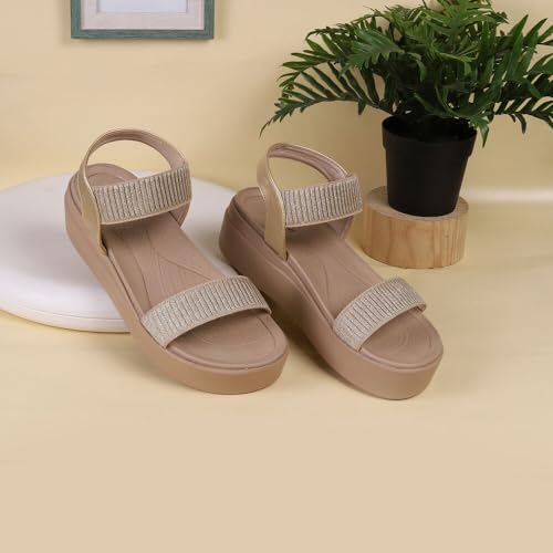 Image of Mochi Women Wedge Heel Fashion Sandal