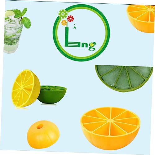 Molde de silicona para cubitos de hielo forma limón 2 piezas miniatura 6