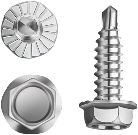 Amazon.com: OAUTOO 25PCS M6.3-1.75x19mm (#14 x 3/4”) Hex Washer  