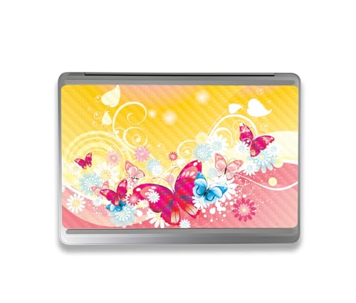 Image of MightySkins Carbon Fiber Skin Compatible with Microsoft Surface Laptop Studio 2 (2023) Full Wrap Kit - Floral Butterfly | Protective, Durable Textured Carbon Fiber Finish | Made in The USA