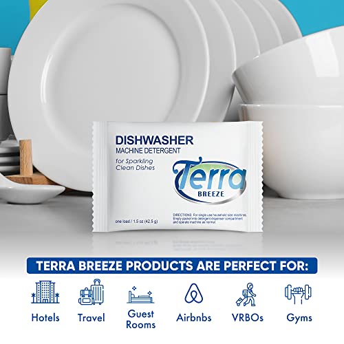 Terra Breeze Automatic Dishwasher Detergent Powder - 1.5 Oz Packets (200 Packs) #TOP1
