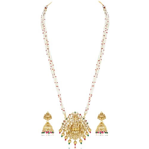 Image of Peora Gold Plated Bridal Jewellery Set with Kamarband Gift for Women Indian Traditional Ethnic Wedding