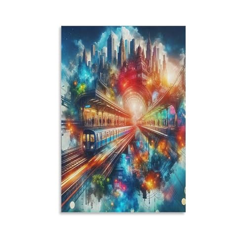 Peintures sur toile train murale pour une évasion poétique - 4