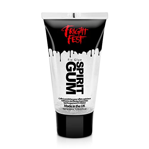 Fright Fest Mastix Spirit Gum Colle de 50 ml de Qualité Cosmétique pour Prothèses Fixes, Pierres Précieuses, Paillettes pour Tatouage, Colle pour le Corps,...