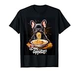 Bulldog Francés Comiendo Pasta Bon Appetit Arte Colorido Perro Camiseta