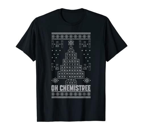 Oh Chemistree Natale Periodica Tavola Insegnante di Chimica Maglietta