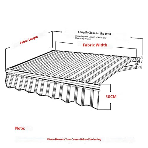 Tissu de rechange pour auvent Patio Sun e imperméable et rétractable