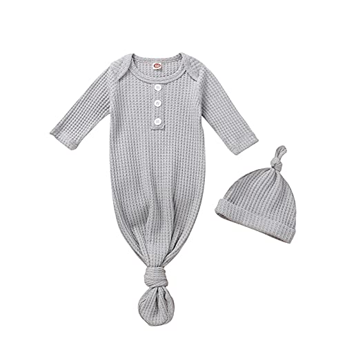 Image of CIYCUIT Knotted Baby Gowns Newborn Coming Home from Hospital Outfit