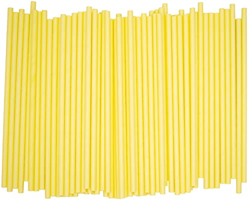 Pitillos biodegradables de papel, 300 unidades, amarillo pastel miniatura 2