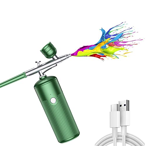 RoseFlower コードレスエアブラシキット コンプレッサー付き ミニポータブルメイクアップエアブラシセット USB充電式エアブラシキット メイクアップ、ケーキデコレーション、絵画、ネイルアート、ヘア、ディープモイスチャライジングフェイススパ#1