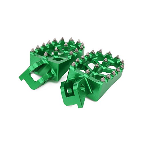 Image of AnXin Foot Pegs Pedals Rest Footpegs CNC For KX125 KX250 1997-2001 1997 1998 1999 2000 2001 Motorcycle Dirt Pit Bike Green