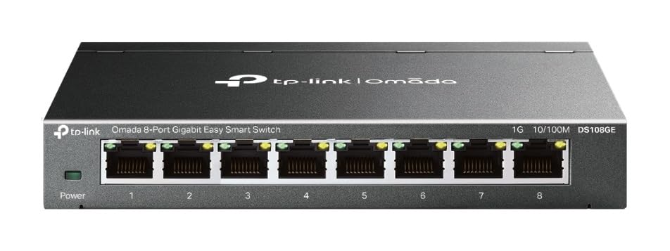 Interruttore di rete non gestito TP-Link Omada DS108GE Gigabit Ethernet (10/100/1000) Nero