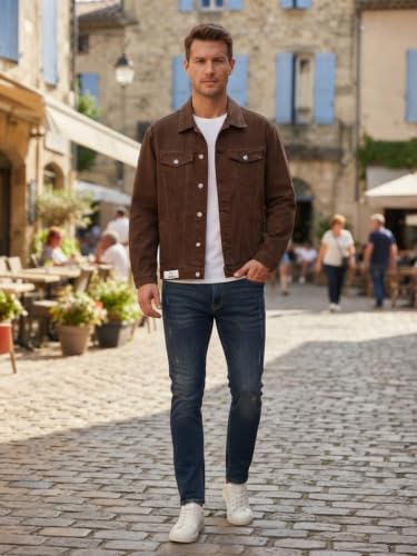 Image of GRECIILOOKS Men'S Denim Jacket | Classic Regular Fit Jeans Jacket For Men | Stylish Branded Jackets For Men - Timeless Casual Wear