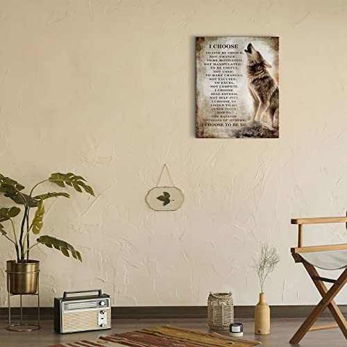 Motivational Wolf Canvas Wall Art Christian Wolf Gift For Men Picture Wall Decor Inspirational Quotes Painting Framed Modern Artwork For Bedroom Bathroom Office Home Decor 12X16 Inch #TOP1