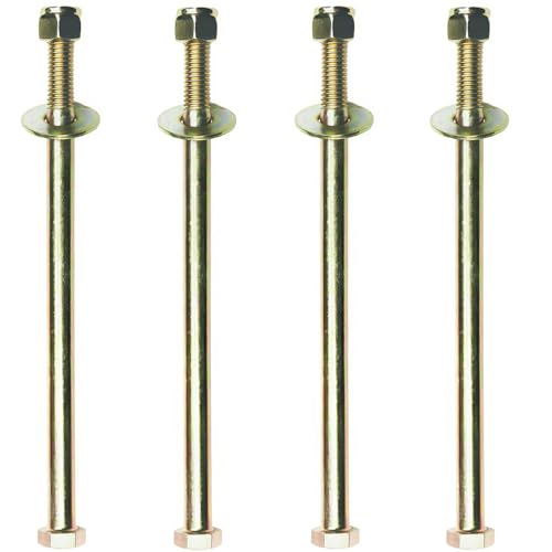 Image of 1 /2 inch x 9 inch Hex Head Bolt by Color Galvanization with Nylon Lock nut and Large Size Washer Assortment Kit,Alloy Steel,Grade 5.(4pcs Pack)