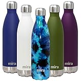 MIRA 25 Oz Stainless Steel Vacuum Insulated Water Bottle - Double Walled Cola Shape Thermos - 24 Hours Cold, 12 Hours Hot - Reusable Metal Water Bottle - Leak-Proof Sports Flask - Twilight