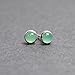 Kathy Bankston Handmade Chrysoprase Gemstone Stud Earrings for Women and Girls, 4mm Round Bezel 925 Sterling Silver