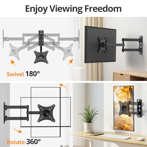 Monitor Computer Vesa Small 24 inch TV Wall Mount for 13-31", Full Motion - image 2