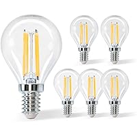 Aigostar Filamento Bombillas Led E14 Luz Calida 2700K,4W Equivalente a 40 W,470 Lúmenes,Ángulo De Apertura:360°,No Regulable,G45,Pack De 5 Uds