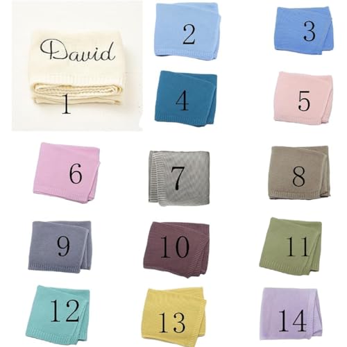 Personalized Custom Embroidered Chunky Knit Baby Blanket, 40 * 30 inch, Handmade Nursery Blankets, Newborn Baby Gifts for Boy/Girl, Birthday - Image 7