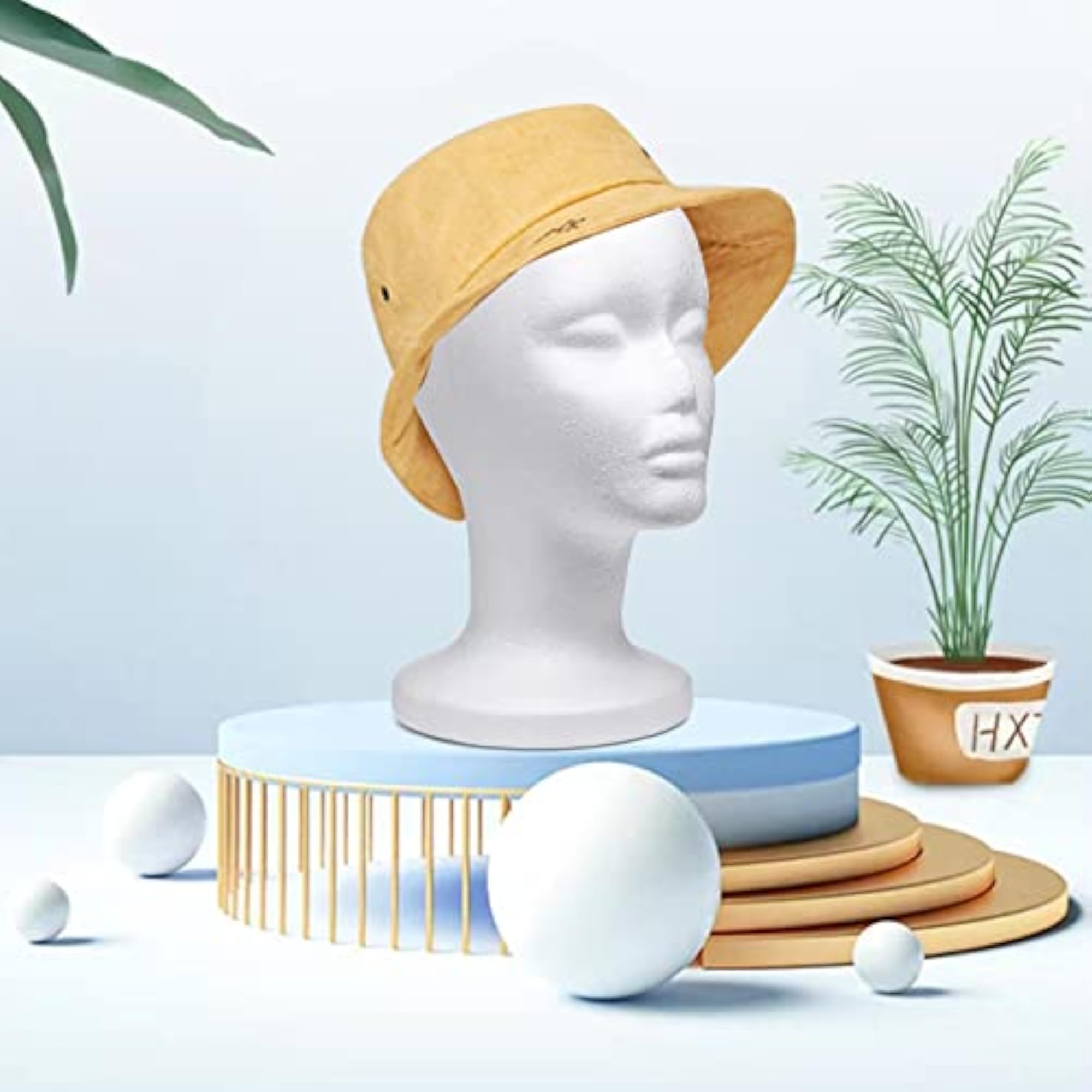 2 Pack 12 Inch Styrofoam Head for Wigs Display