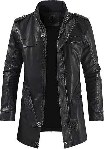 Men’s Genuine Sheepskin Leather Trench Coat – Stylish Premium Real Leather Overcoat for Casual & Formal Wear