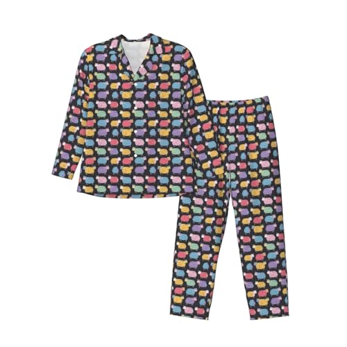 Pyjama homme imprimé dessin animé vêtements de nuit confortables ensemble salon