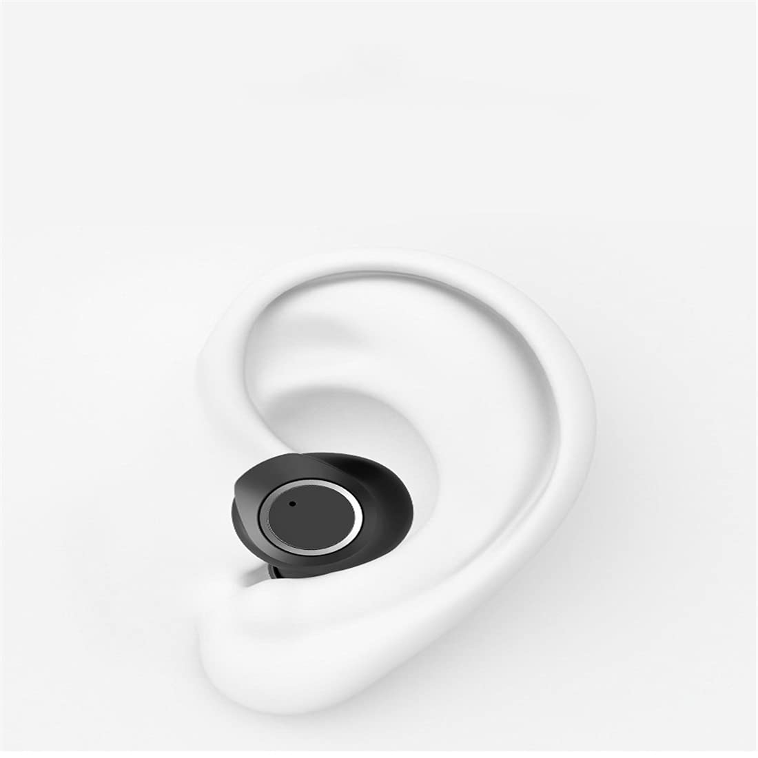 Bezprzewodowe słuchawki Bluetooth z obudową ładowania, aktywne słuchawki redukcyjne redukcji szumów, dwójny zestaw słuchawkowy Bluetooth 5.0 z wbudowanym mikrofonem do sportu,Gray