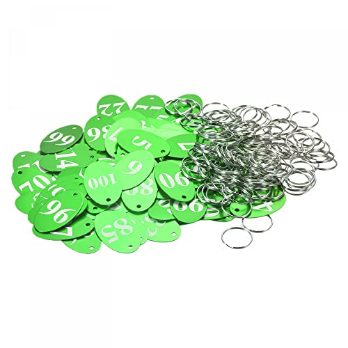 Sourcing map Targhette ovali con anello, 1-100