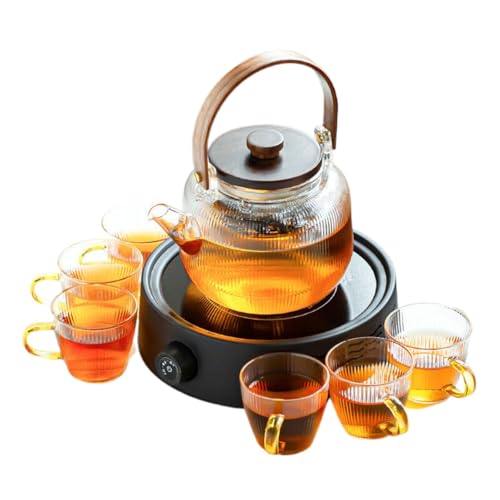 Infuseur à thé en verre avec bouilloire portable et tasse pour brûleur électrique