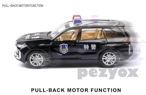 Image of 1:32 B-M-W X7 Police Model Diecast Metal Pullback Toy car with Openable Doors & Light, Music Boys car for Kids Best Toys Gifts. (Black)