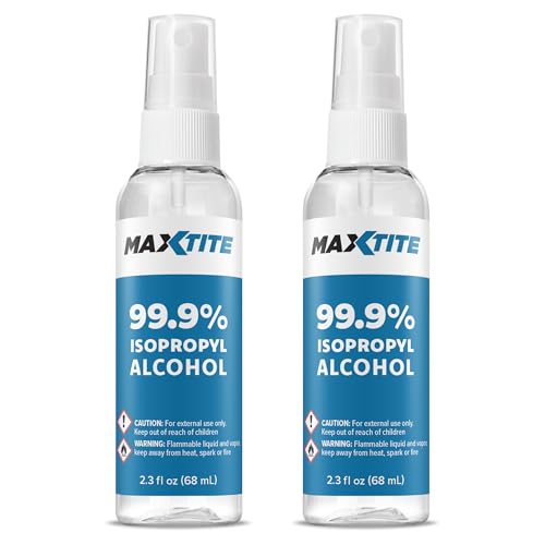 MaxTite 99.9% Isopropyl Alcohol - 2.3 fl oz Spray, 2 Pack - Made in The USA