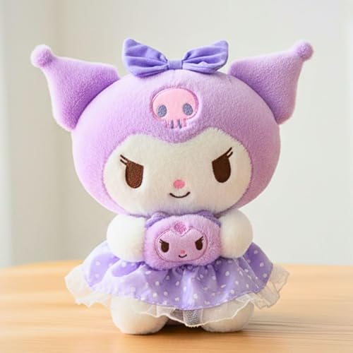 Image of Tickles Cute Anime Doll Soft Stuffed Plush Cartoon Character Toy for Kids Boys & Girls Birthday Gift (Color: Purple & White Size: 25 cm)
