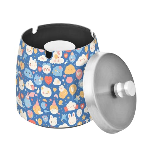 Cendrier avec couvercle - Joli porte-cendres de table - Sans fumée - Pour intérieur ou extérieur - Décoration de jardin