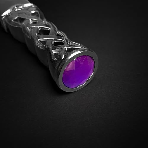 PS 9" New Scottish Celtic Gaelic Twist Knot Ruby Gemstone Wicca Dirk Dagger Knife (Purple) - Thumbnail 5