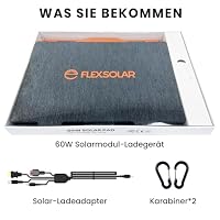 Solarpanel 60W, Flexsolar Tragbares faltbares Solarladegerät – Ansicht 8
