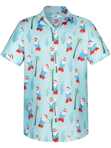 Image of Yoimira Hawaiian Shirts for Men, Print Mens Casual Short Sleeve Button Down Shirts Floral Aloha Beach Shirt