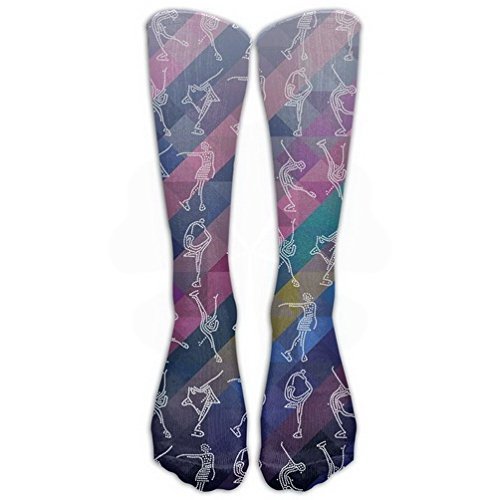 ÂIce Skating I Love Figure Skating Stockings Long Tube Socks, Great Quality Classics Knee High Socks Sports Socks for Women Men by
