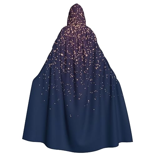 Cape à capuche bleu marine ciel et étoiles pour adulte taille unique