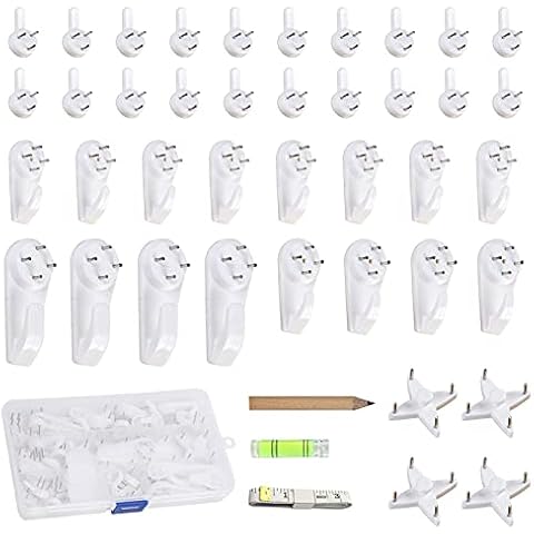 Amerlery Picture Hangers Without Nails,No Damage Wall Hangers for Picture Frame,Concrete Hooks - Invisible Wall Nails for Concrete Wall, Hardwall and Drywall Cover