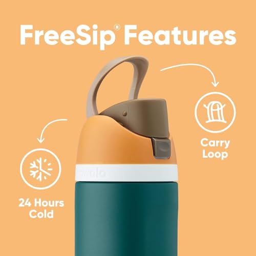 Image of Owala FreeSip Insulated Stainless Steel Water Bottle with Straw for Sports, Travel, and School BPA-Free Sports Water Bottle, 40 oz, Citrus Crush | Insulated, with Straw, for Sports, Travel, and School, BPA-Free