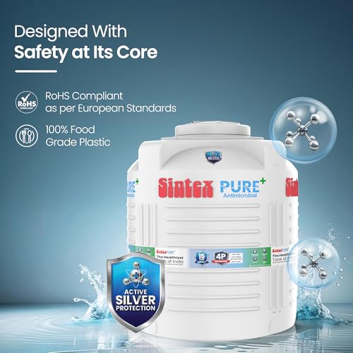 Image of Sintex Water Tanks | Sintex Pure Plus | 15 Years Warranty (White, 500 Liters)