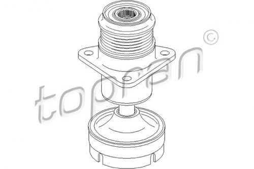 TOPRAN 304 095 Polea libre del alternador Compatible con FORD MONDEO IV Turnier BA7 S-MAX WA6 Focus Mk2 Familiar DA, FFS, DS C-MAX DM2 Galaxy Mk2 MPV WA6