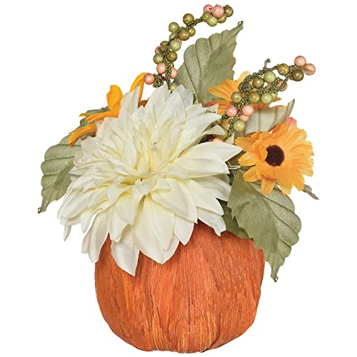 Décoration de table citrouille florale aux finitions soignées pour grand centre de table
