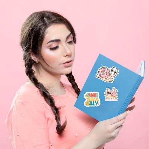 Image of Zesta Aesthetic Stickers for Laptop /Waterproof Anime Decal for Books /Vinyl Sticker for Fridge /Easy to Use Korean Car Sticker Kawaii Cute Stickers (Positivity)