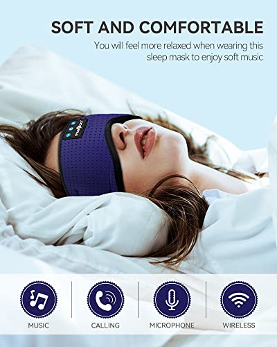 Image of MUSICOZY Sleep Headphones Bluetooth 5.4 Headband Breathable Sleeping Headphones, Wireless Music Eye Mask Earbuds Earphones for Side Sleepers Men Women Air Travel Cool Tech Gadget Gifts