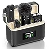 PQRQP Wireless Microphone for iPhone, iPad, Android(Lightning/USB C), Dual Microphones 20 H Battery Life, Mini Microphone, Cordless Double Mics for Video Recording, YouTube, TikTok, 164FT