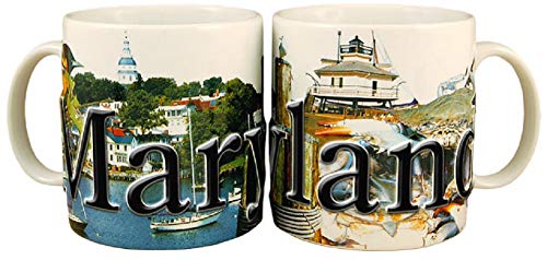 Mug Americaware Maryland 18oz de cerámica blanca miniatura 1