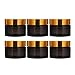 Produktbild INHEMI 6 x Glastiegel Braunglas 30ml / Salbentiegel/Cremetiegel inkl. Schraubverschluss Bakelit Gold